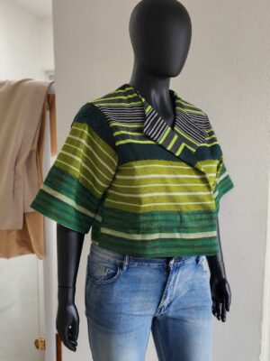 Ìgànmí Grove Aso Oke Cropped Kimono Jacket