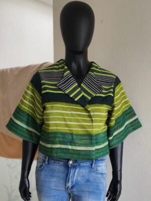 Ìgànmí Grove Aso Oke Cropped Kimono Jacket