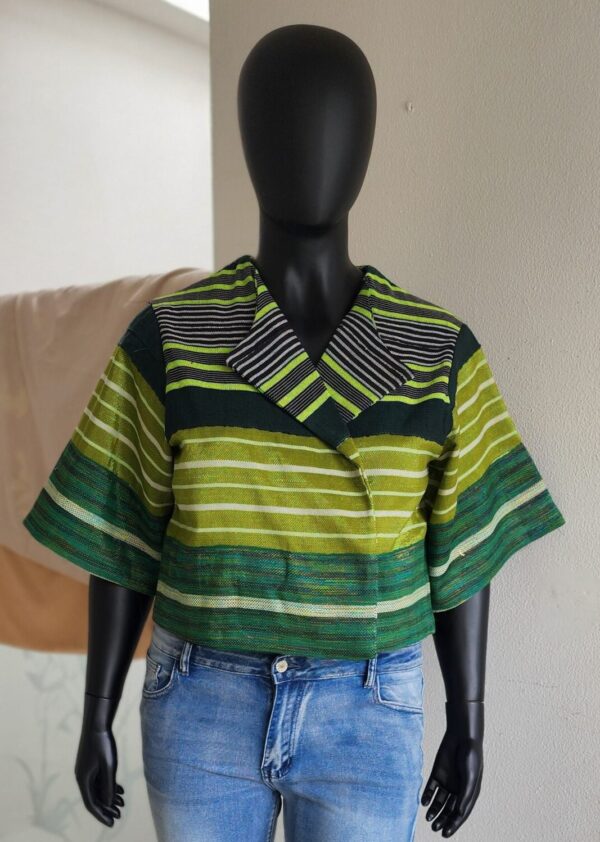 Ìgànmí Grove Aso Oke Cropped Kimono Jacket