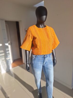 Oorun Glow Aso Oke Cropped Kimono Jacket