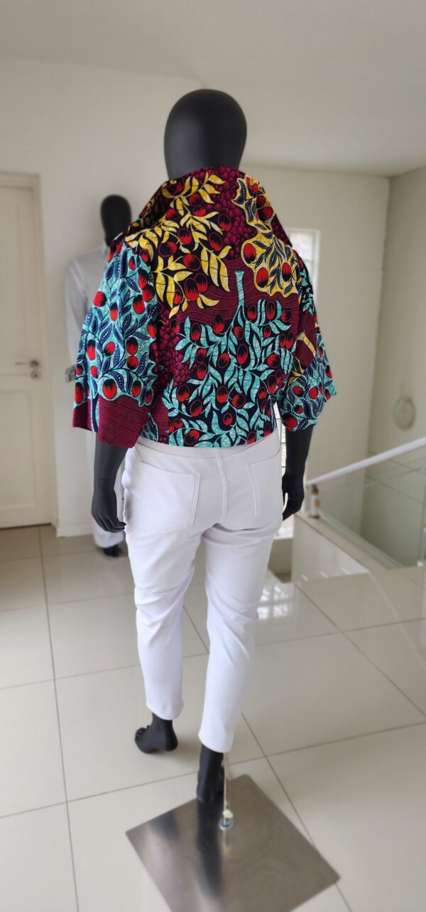 Viva Edit – Teal Bloom Cropped Kimono Jacket