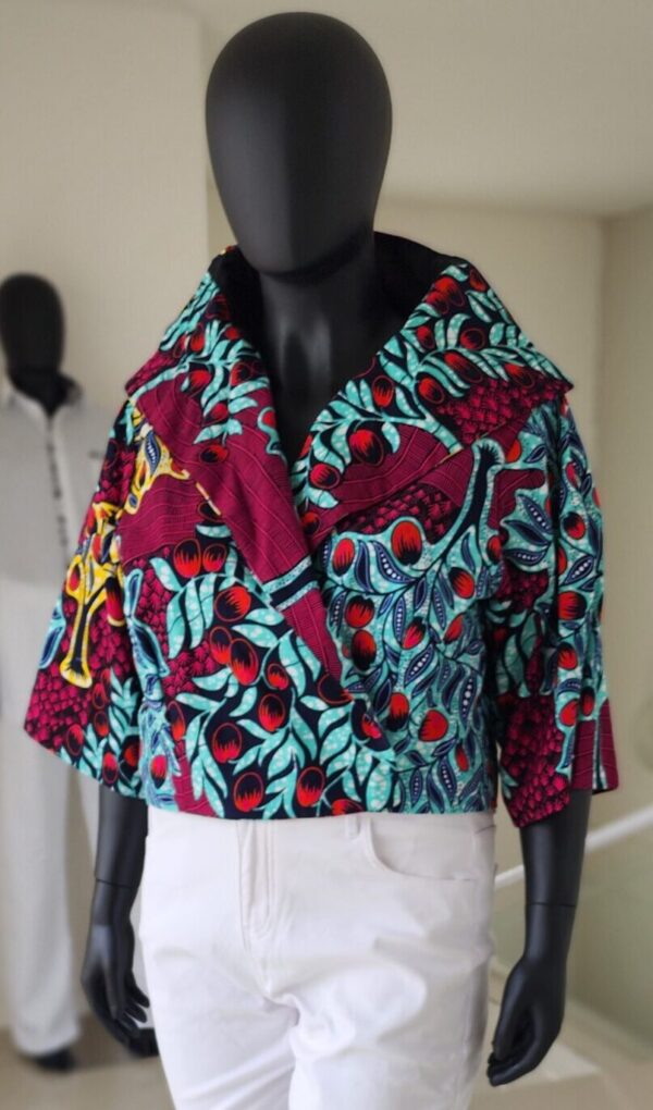 Viva Edit – Teal Bloom Cropped Kimono Jacket