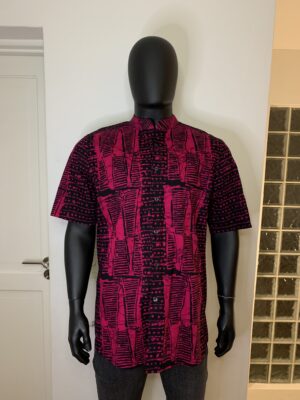 Adire Print Shirt - Pink