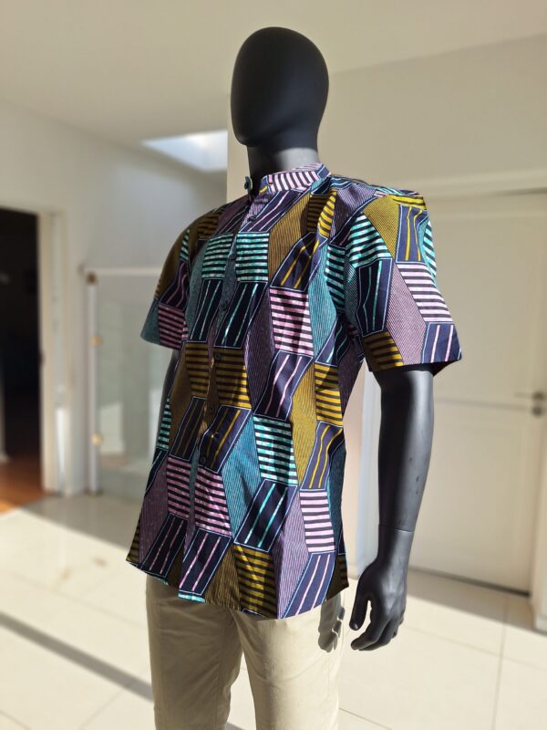 Tayo Shirt – Blue Green Maze Print