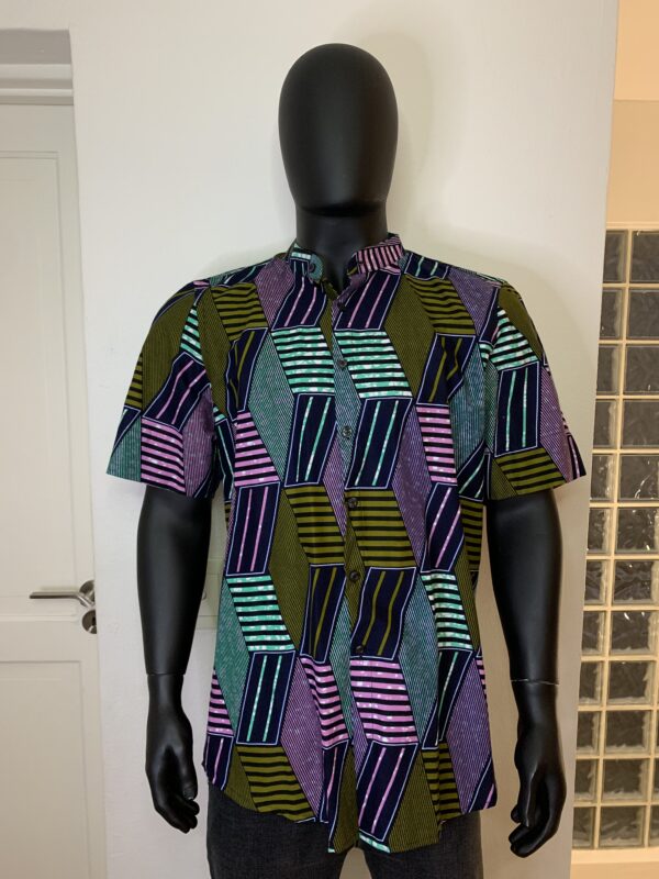 Tayo Shirt – Blue Green Maze Print