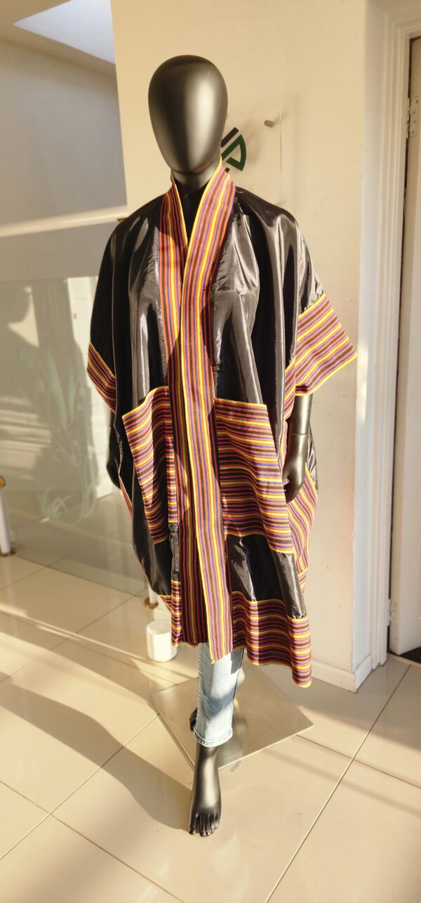 1000458364 ÌBÍLẸ̀ COCOON COAT — ROYAL NOIR EDITION