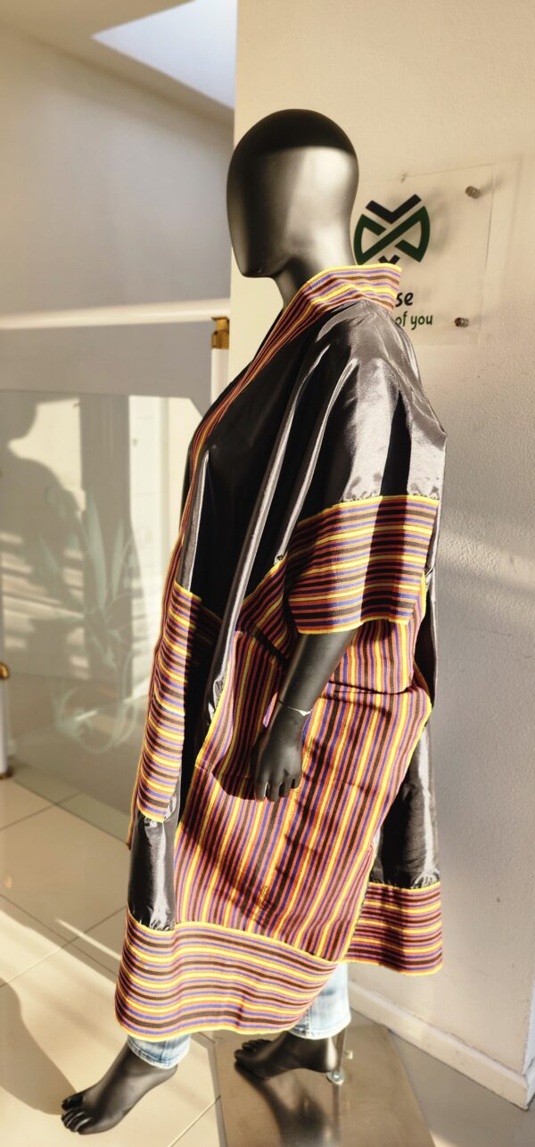 1000458374 ÌBÍLẸ̀ COCOON COAT — ROYAL NOIR EDITION