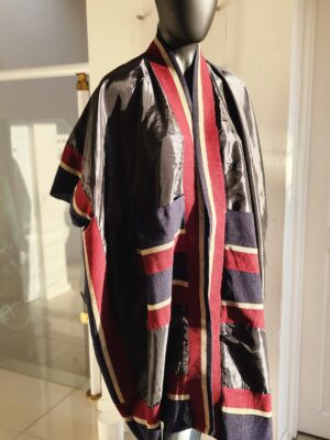 ÌBÍLẸ̀ COCOON COAT — RED / GOLD / BURGUNDY EDITION