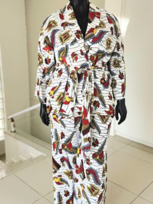 Burgundy Labyrinth Edition Silk Satin African Print