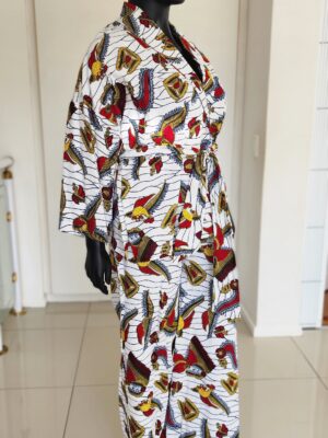 Burgundy Labyrinth Edition Silk Satin African Print