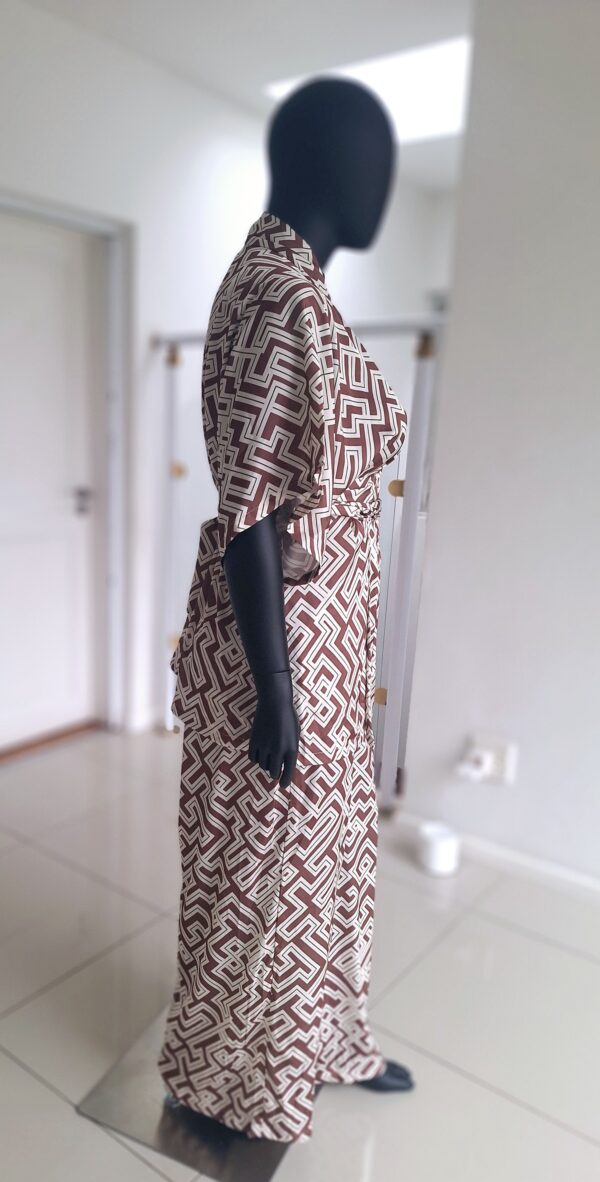 Burgundy Labyrinth Edition Silk Satin African Print