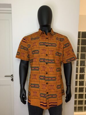 Ewe Shirt – Orange Kente Print