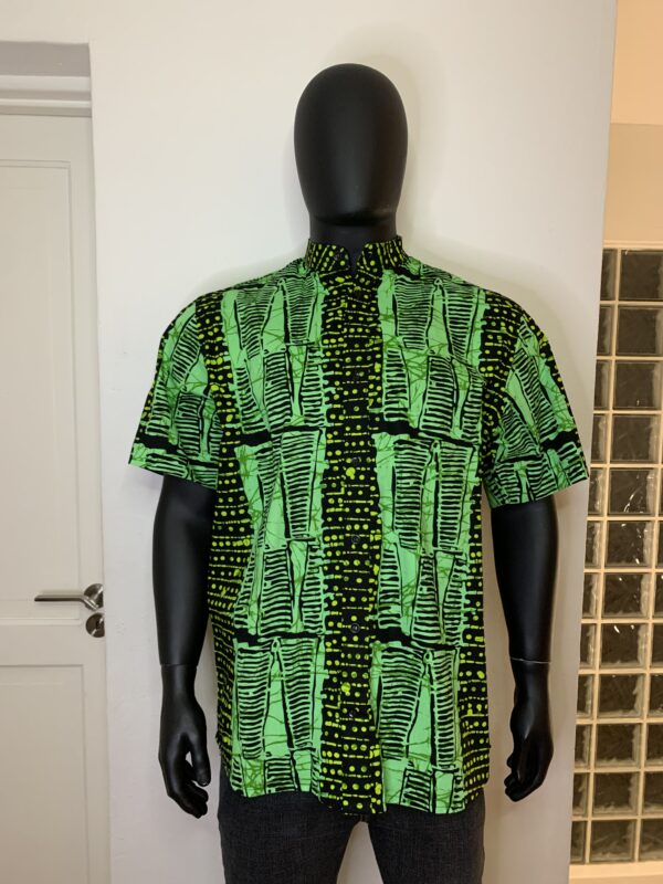 Tayo Shirt – Green Adire Print