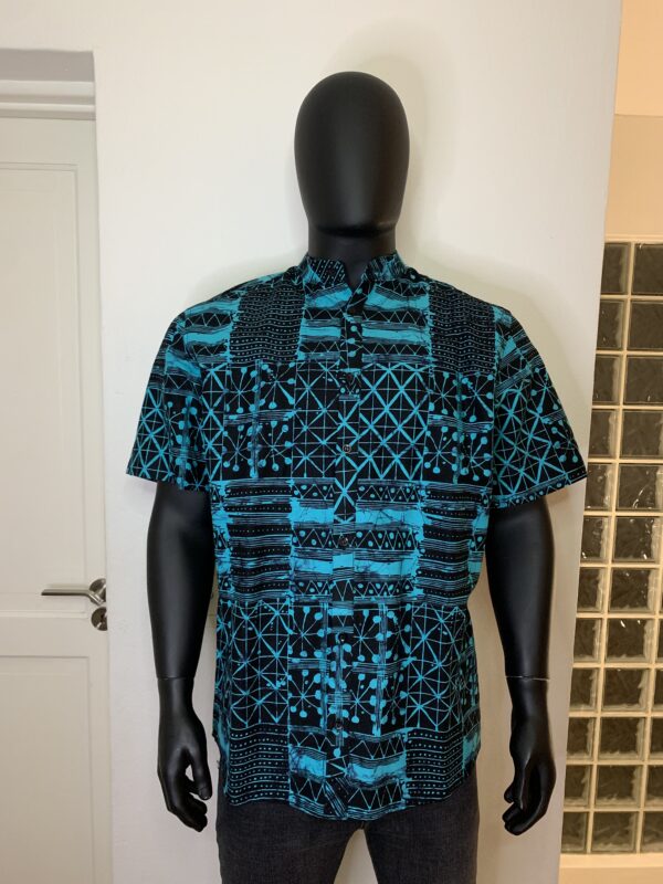 IMG_0850 Tayo Shirt – Teal Adire Print