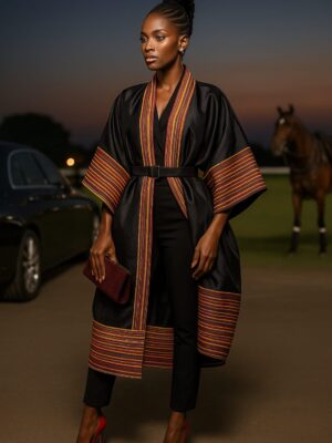 Burgundy Labyrinth Edition Silk Satin African Print